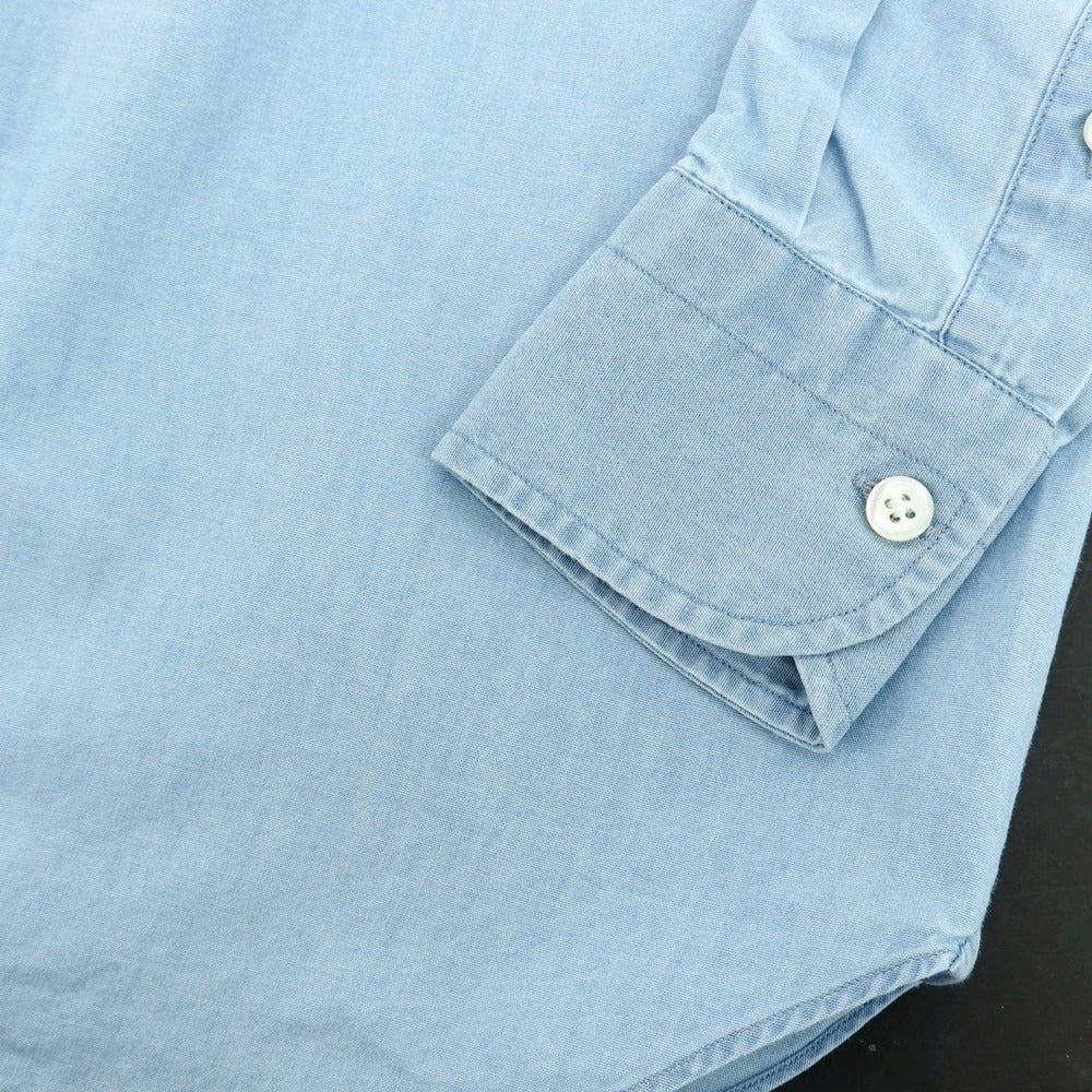 【新品】マリアサンタンジェロ Maria Santangelo MARCELLO シャンブレーコットン カジュアルシャツ ライトブルー【 37 】【 状態ランクN 】【 メンズ 】