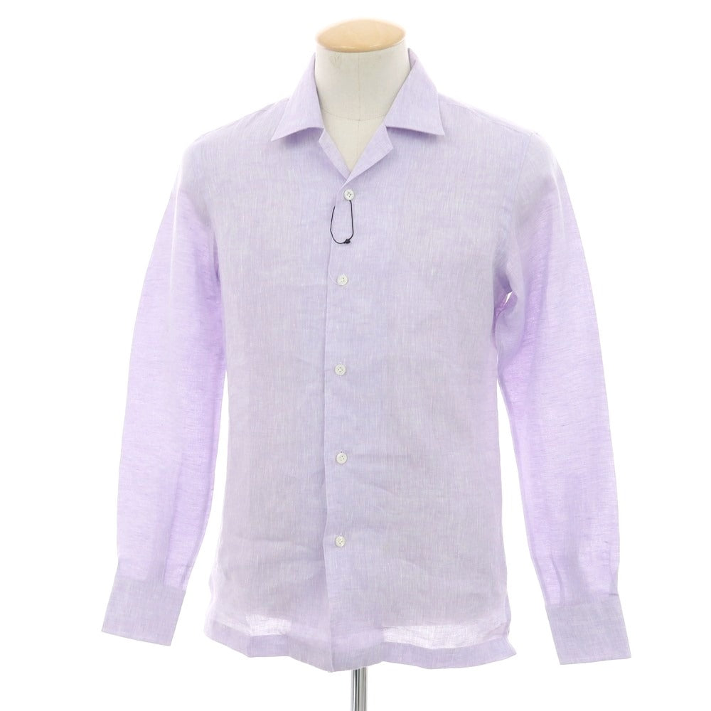 【新品】マリアサンタンジェロ Maria Santangelo FIJI リネン カジュアルシャツ ラベンダー【 37 】【 状態ランクN 】【 メンズ 】