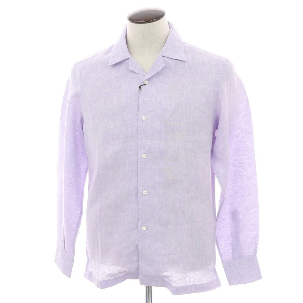 【新品】マリアサンタンジェロ Maria Santangelo FIJI リネン カジュアルシャツ ラベンダー【 41 】【 状態ランクN 】【 メンズ 】