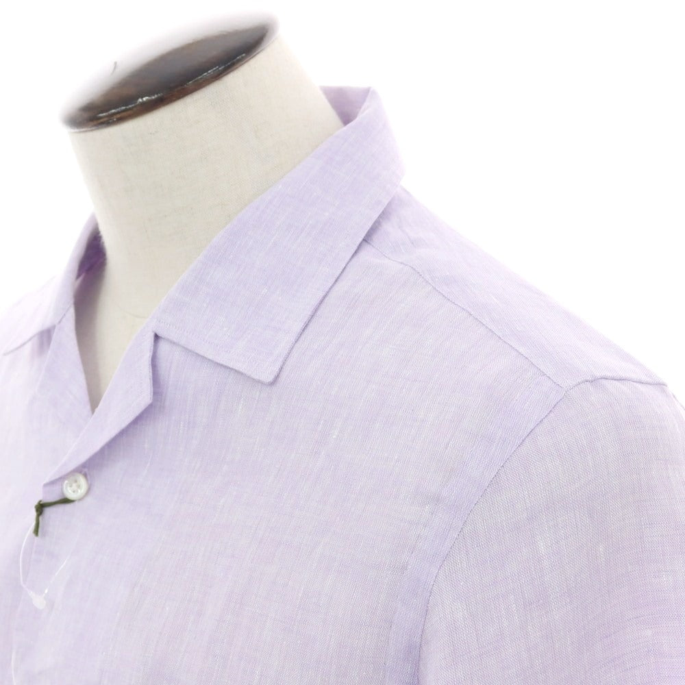 【新品】マリアサンタンジェロ Maria Santangelo FIJI リネン カジュアルシャツ ラベンダー【 41 】【 状態ランクN 】【 メンズ 】