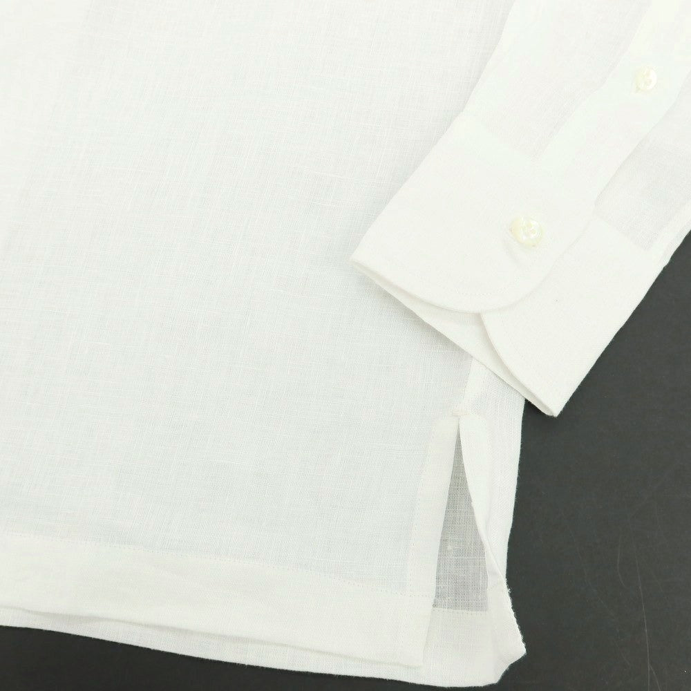 【新品】マリアサンタンジェロ Maria Santangelo FIJI リネン オープンカラー カジュアルシャツ ホワイト【 37 】【 状態ランクN 】【 メンズ 】