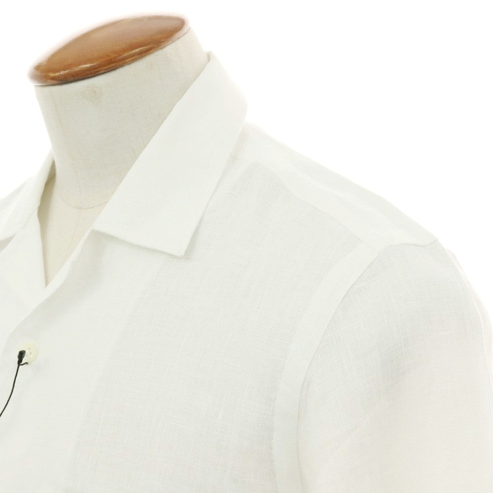 【新品】マリアサンタンジェロ Maria Santangelo FIJI リネン オープンカラー カジュアルシャツ ホワイト【 39 】【 状態ランクN 】【 メンズ 】