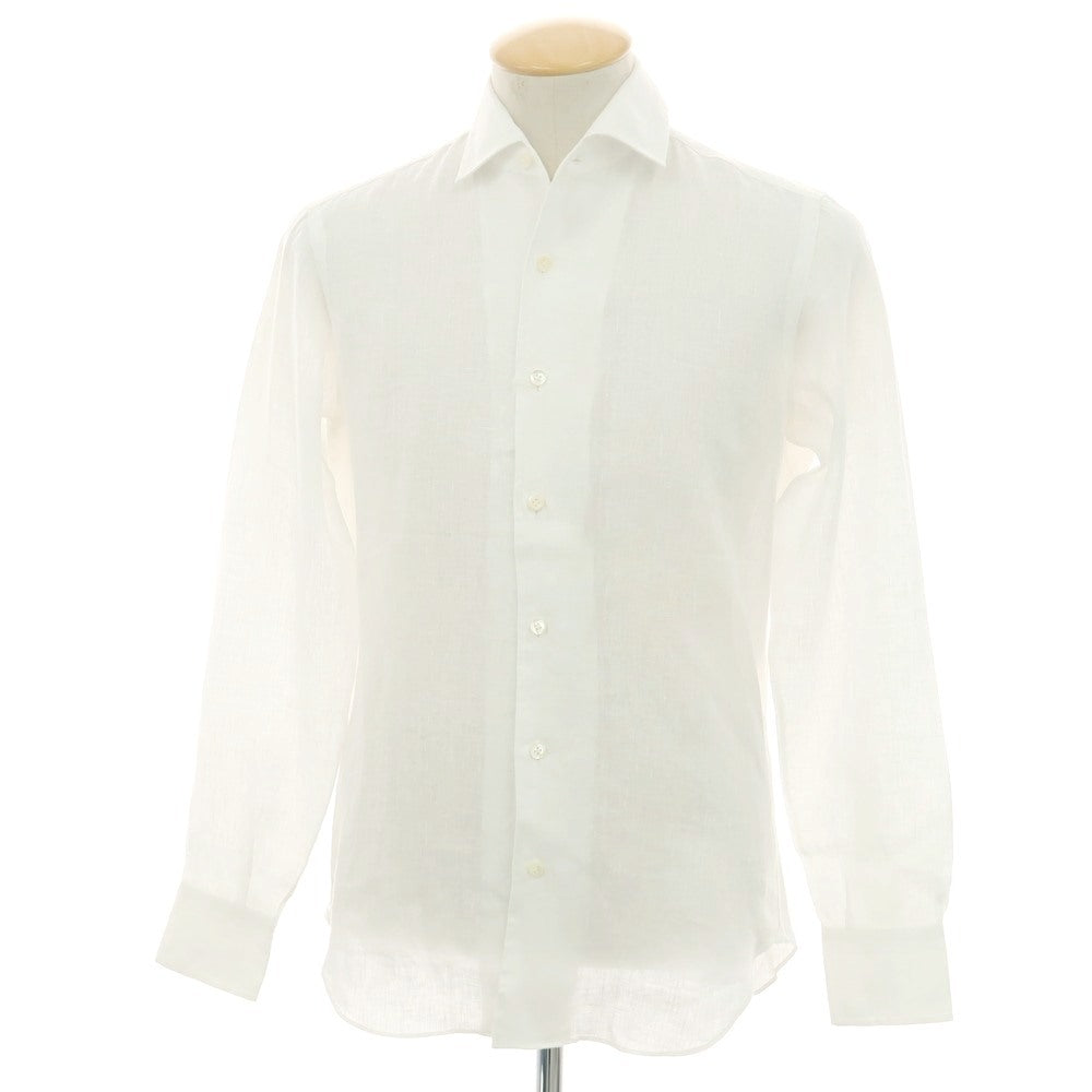 【新品】マリアサンタンジェロ Maria Santangelo MARCELLO リネン カジュアルシャツ ホワイト【 38 】【 状態ランクN 】【 メンズ 】