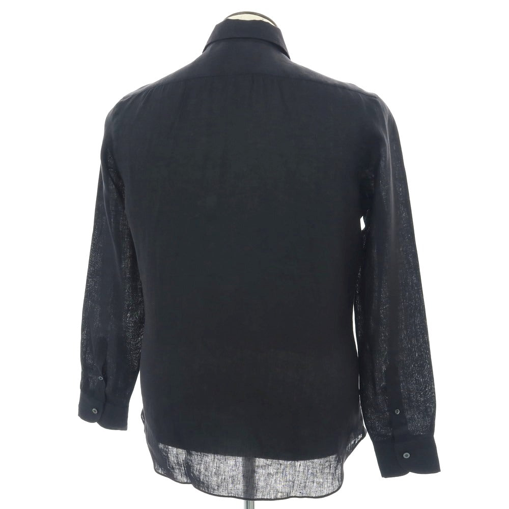 【新品】マリアサンタンジェロ Maria Santangelo MARCELLO リネン カジュアルシャツ ブラック【 41 】【 状態ランクN 】【 メンズ 】