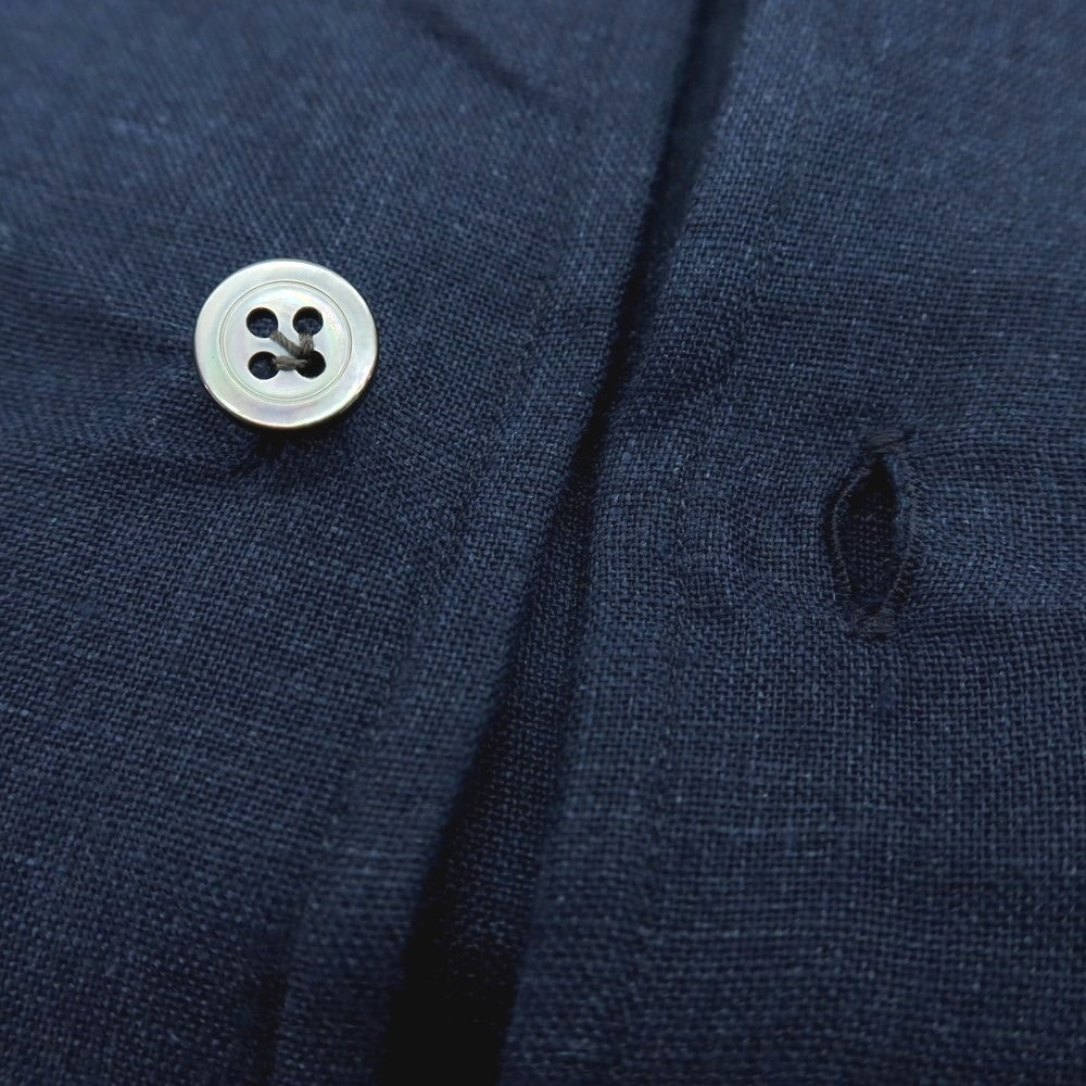 【新品】マリアサンタンジェロ Maria Santangelo MARCELLO リネン カジュアルシャツ ネイビー【 36 】【 状態ランクN 】【 メンズ 】