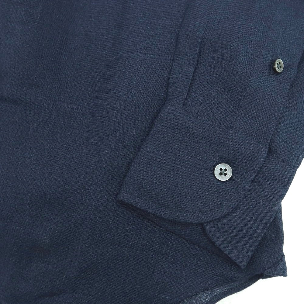 【新品】マリアサンタンジェロ Maria Santangelo MARCELLO リネン カジュアルシャツ ネイビー【 41 】【 状態ランクN 】【 メンズ 】