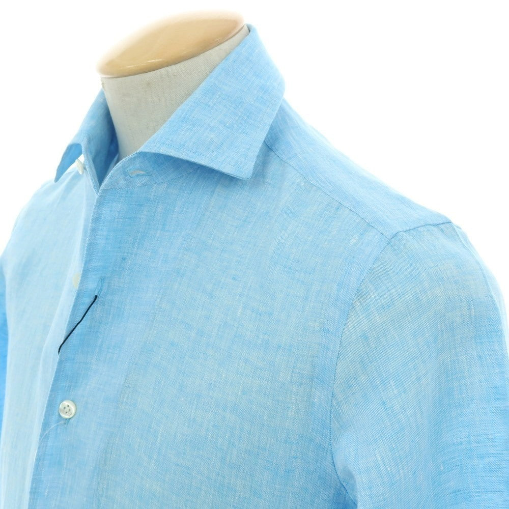 【新品】マリアサンタンジェロ Maria Santangelo MARCELLO リネン カジュアルシャツ ライトブルー【 36 】【 状態ランクN 】【 メンズ 】