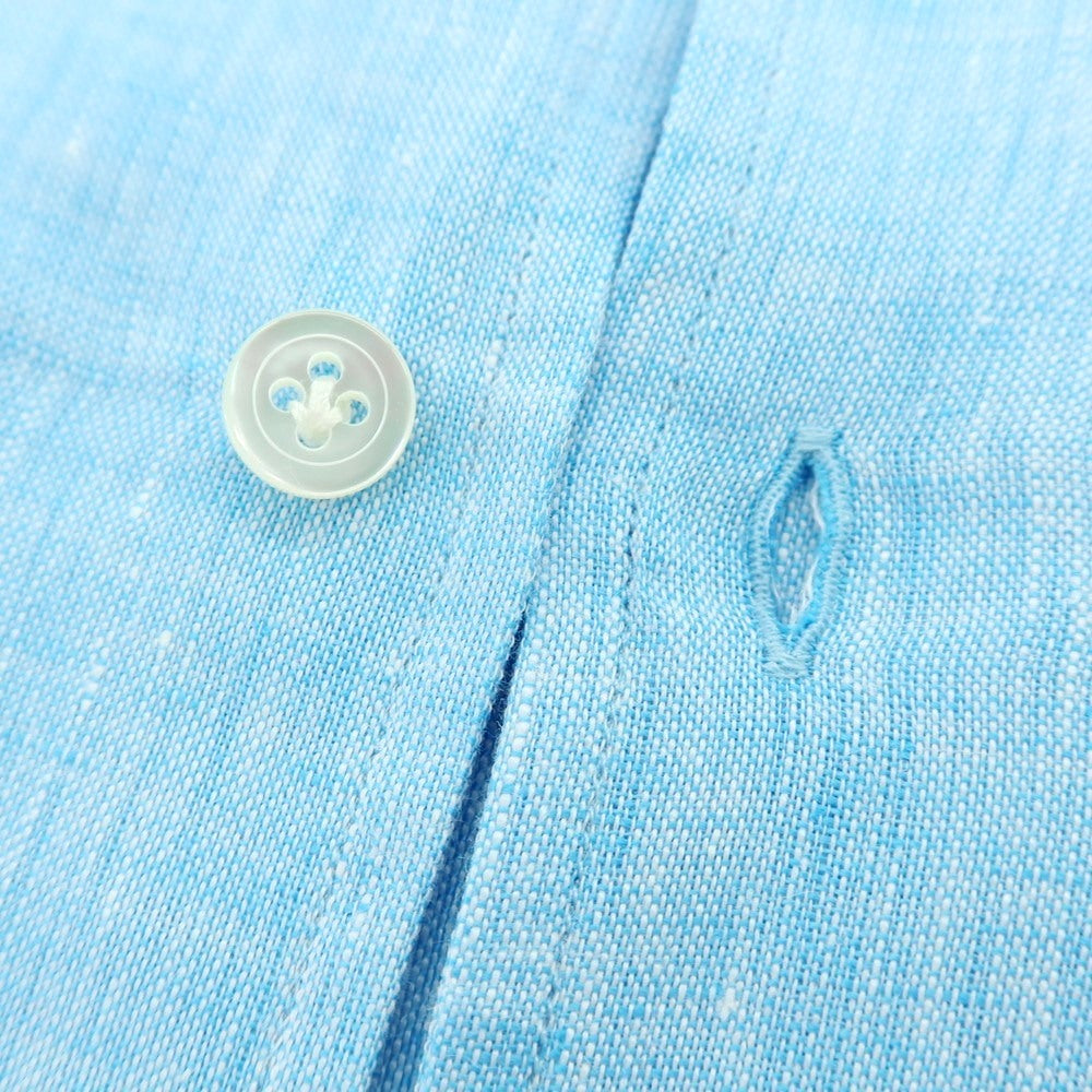 【新品】マリアサンタンジェロ Maria Santangelo MARCELLO リネン カジュアルシャツ ライトブルー【 39 】【 状態ランクN 】【 メンズ 】