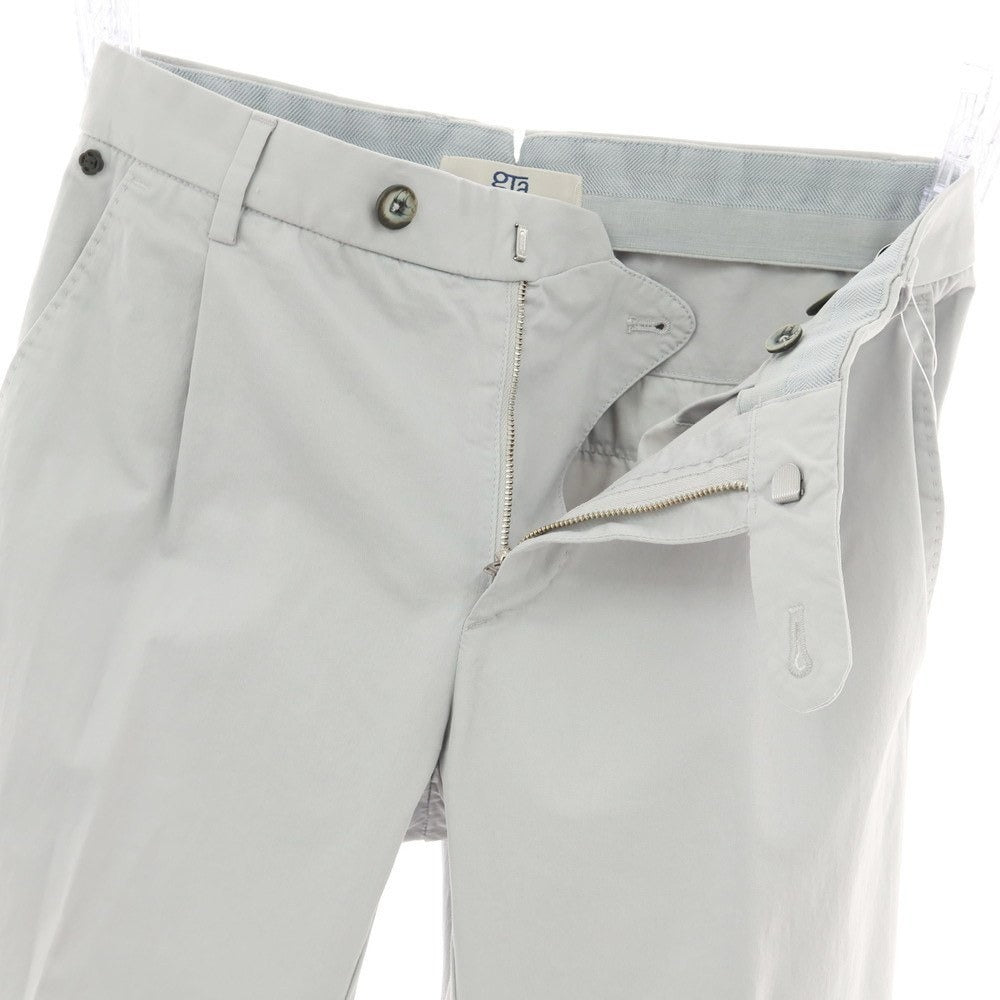 【新品】ジーティーアー G.T.A FEDERICO SLIM ストレッチコットン ワンプリーツスラックスパンツ ライトグレー【 42 】【 状態ランクN 】【 メンズ 】