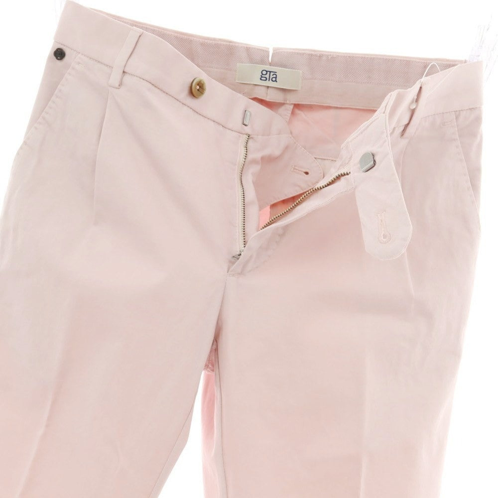 【新品】ジーティーアー G.T.A FEDERICO SLIM ストレッチコットン ワンプリーツスラックスパンツ ライトピンク【 42 】【 状態ランクN 】【 メンズ 】