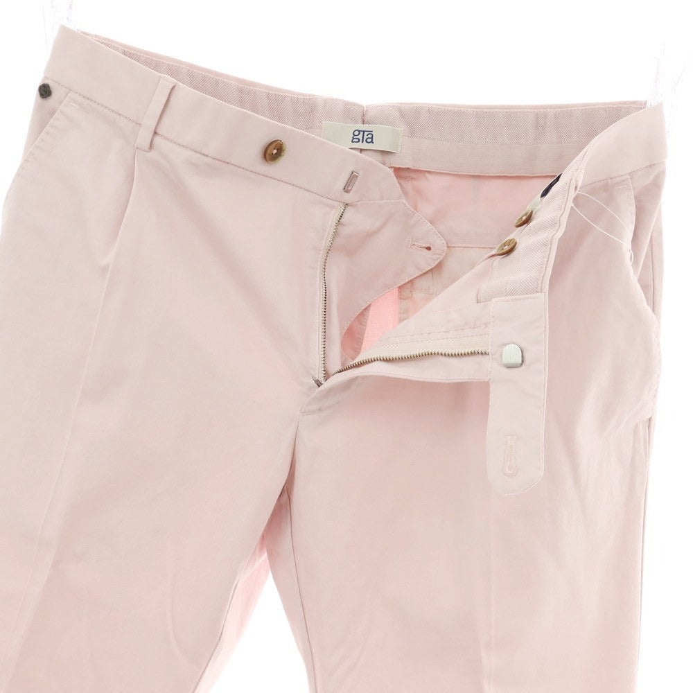 【新品】ジーティーアー G.T.A FEDERICO SLIM ストレッチコットン ワンプリーツスラックスパンツ ライトピンク【 50 】【 状態ランクN 】【 メンズ 】