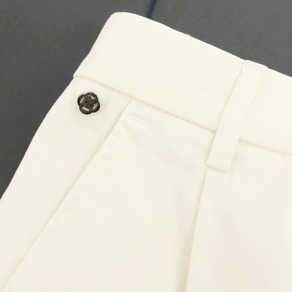 【新品】ジーティーアー G.T.A FEDERICO SLIM ストレッチコットン ワンプリーツスラックスパンツ クリーム【 44 】【 状態ランクN 】【 メンズ 】