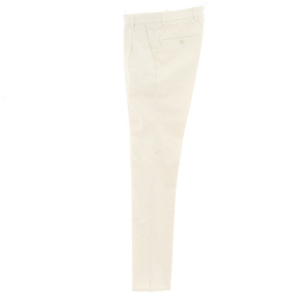 【新品】ジーティーアー G.T.A FEDERICO SLIM ストレッチコットン ワンプリーツスラックスパンツ クリーム【 44 】【 状態ランクN 】【 メンズ 】