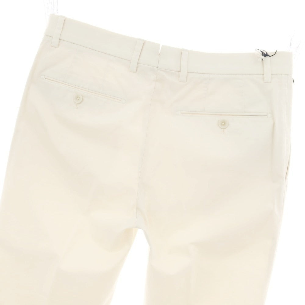 【新品】ジーティーアー G.T.A FEDERICO SLIM ストレッチコットン ワンプリーツスラックスパンツ クリーム【 46 】【 状態ランクN 】【 メンズ 】