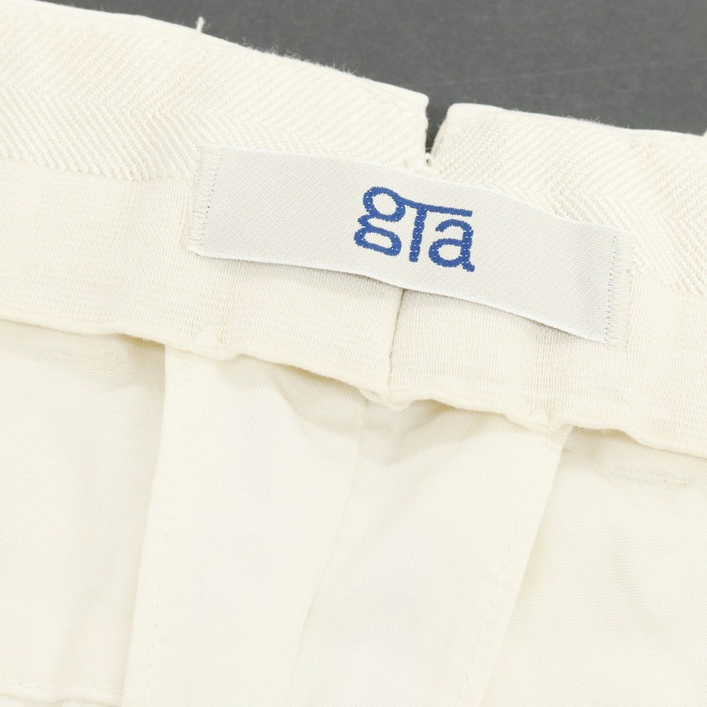 【新品アウトレット】ジーティーアー G.T.A FEDERICO SLIM ストレッチコットン ワンプリーツスラックスパンツ クリーム【 48 】【 状態ランクN- 】【 メンズ 】