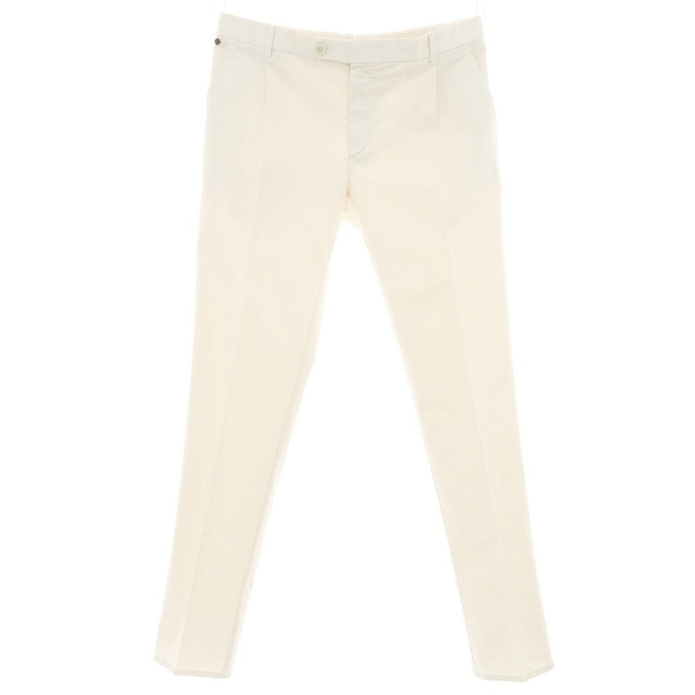 【新品アウトレット】ジーティーアー G.T.A FEDERICO SLIM ストレッチコットン ワンプリーツスラックスパンツ クリーム【 50 】【 状態ランクN- 】【 メンズ 】