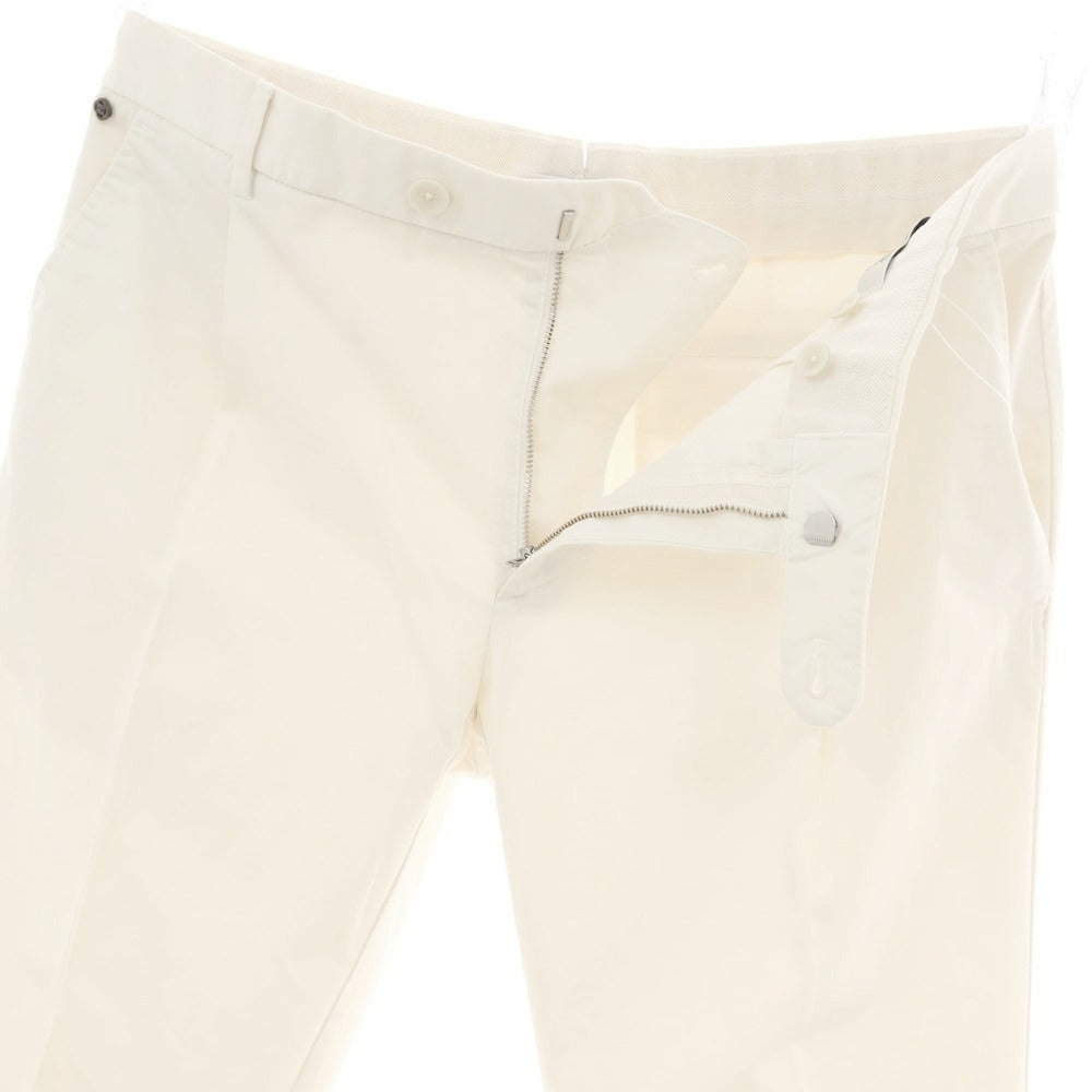 【新品アウトレット】ジーティーアー G.T.A FEDERICO SLIM ストレッチコットン ワンプリーツスラックスパンツ クリーム【 50 】【 状態ランクN- 】【 メンズ 】