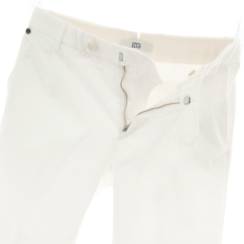 【新品アウトレット】ジーティーアー G.T.A FEDERICO SLIM ストレッチコットン ワンプリーツスラックスパンツ ホワイト【 42 】【 状態ランクN- 】【 メンズ 】