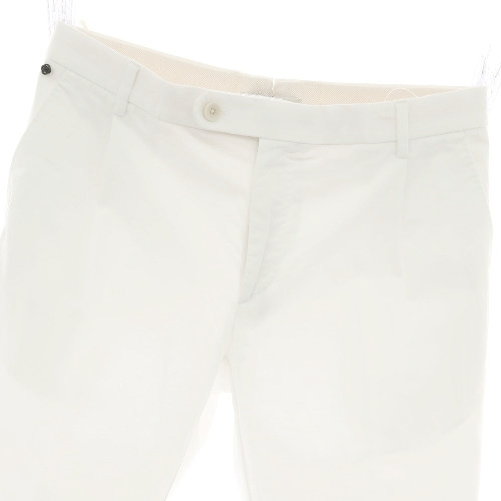 【新品アウトレット】ジーティーアー G.T.A FEDERICO SLIM ストレッチコットン ワンプリーツスラックスパンツ ホワイト【 48 】【 状態ランクN- 】【 メンズ 】