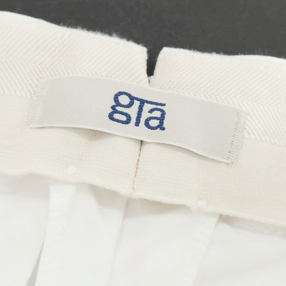 【新品アウトレット】ジーティーアー G.T.A FEDERICO SLIM ストレッチコットン ワンプリーツスラックスパンツ ホワイト【 48 】【 状態ランクN- 】【 メンズ 】