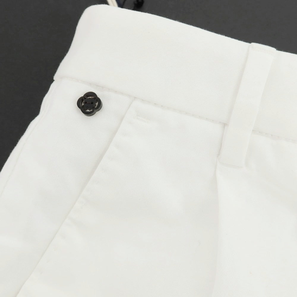 【新品アウトレット】ジーティーアー G.T.A FEDERICO SLIM ストレッチコットン ワンプリーツスラックスパンツ ホワイト【 50 】【 状態ランクN- 】【 メンズ 】