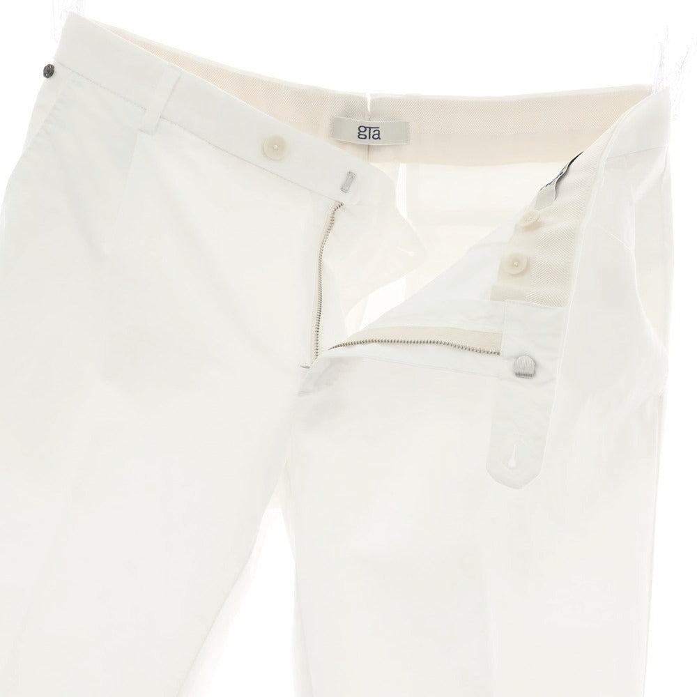 【新品アウトレット】ジーティーアー G.T.A FEDERICO SLIM ストレッチコットン ワンプリーツスラックスパンツ ホワイト【 50 】【 状態ランクN- 】【 メンズ 】