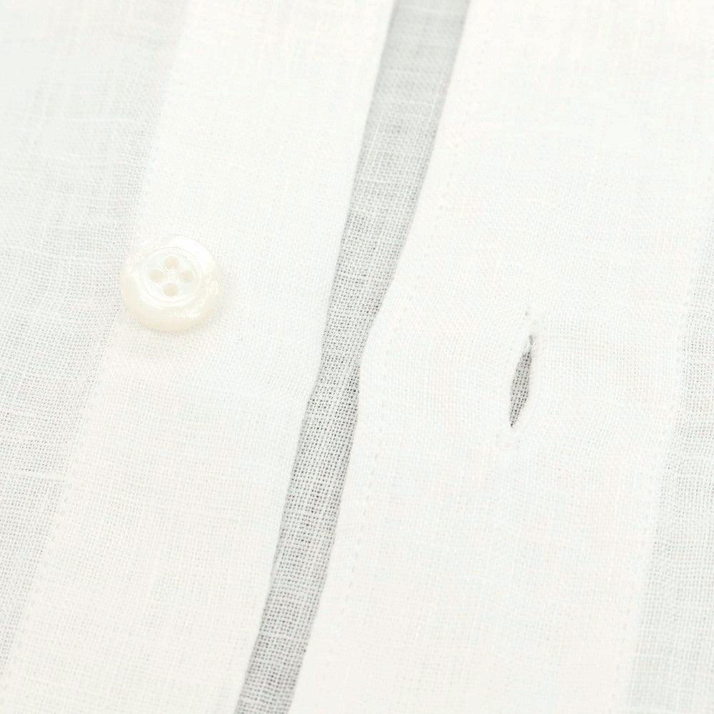 【新品】フィナモレ Finamore SERGIO リネン カッタウェイシャツ ホワイト【 M 】【 状態ランクN 】【 メンズ 】