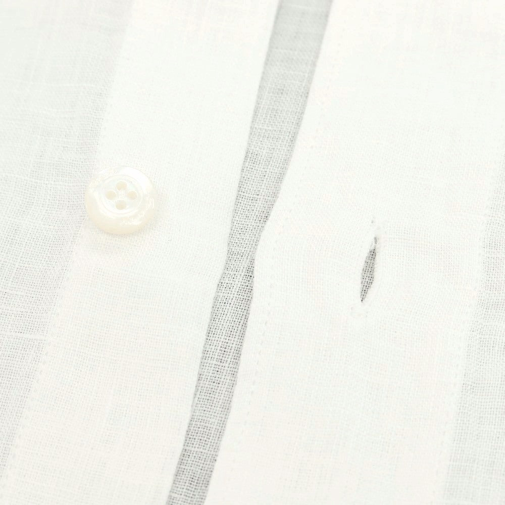 【新品】フィナモレ Finamore SERGIO リネン カッタウェイシャツ ホワイト【 M 】【 状態ランクN 】【 メンズ 】