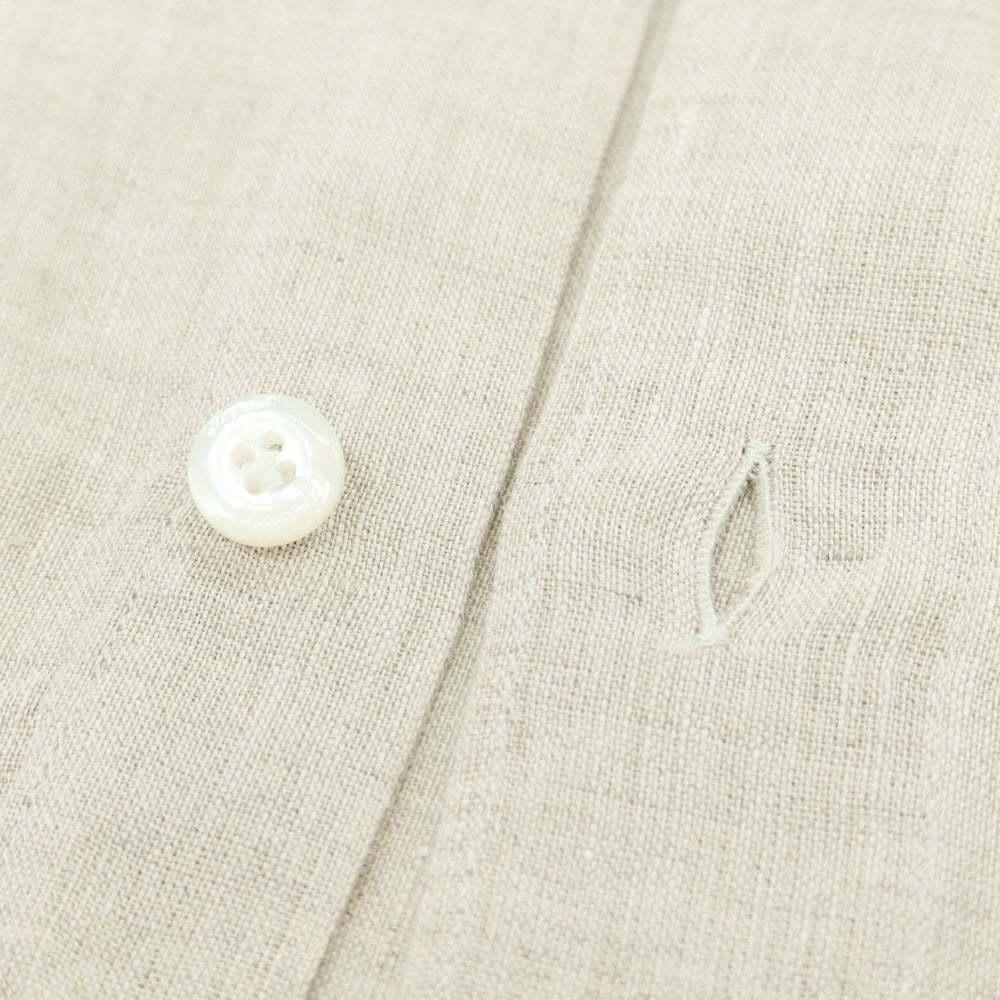 【新品】フィナモレ Finamore SERGIO リネン カッタウェイシャツ グレージュ【 S 】【 状態ランクN 】【 メンズ 】