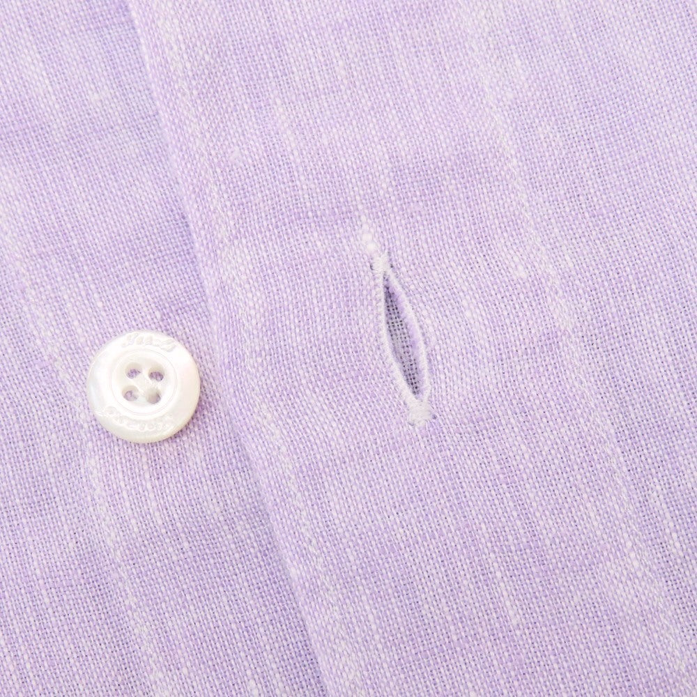 【新品】フィナモレ Finamore SERGIO リネン カッタウェイ カジュアルシャツ ラベンダー【 S 】【 状態ランクN 】【 メンズ 】