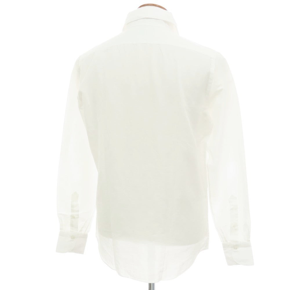 【新品】フィナモレ Finamore SERGIO CARLO RIVA コットンリネン カッタウェイ カジュアルシャツ ホワイト【 M 】【 状態ランクN 】【 メンズ 】