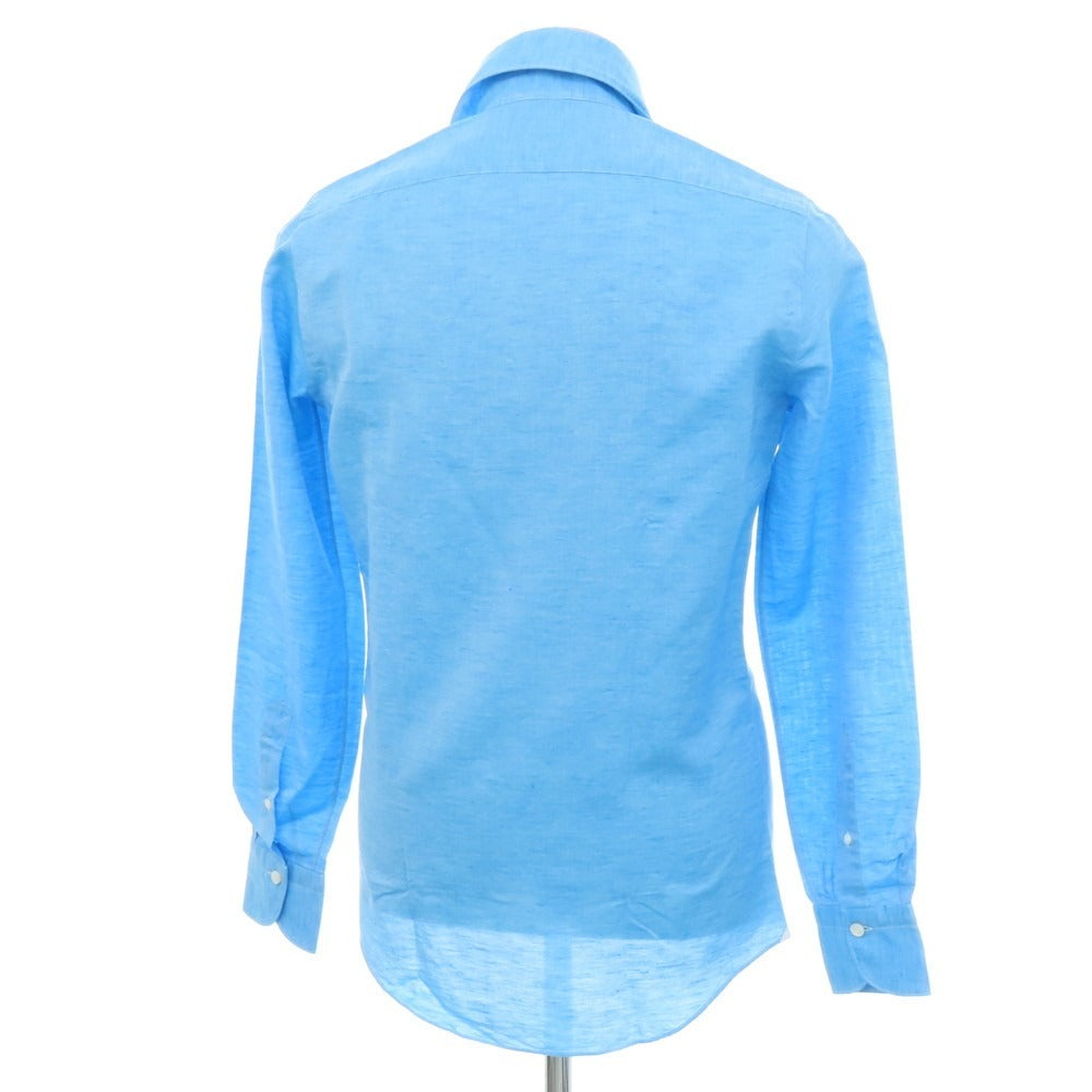 【新品】フィナモレ Finamore SERGIO CARLO RIVA コットンリネン カッタウェイシャツ ライトブルー【 サイズXS 】【 状態ランクN 】【 メンズ 】