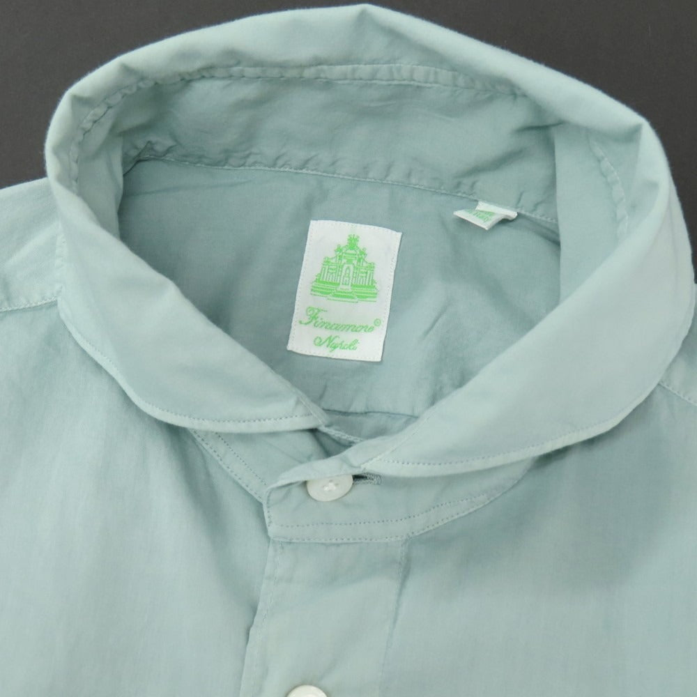 【新品】フィナモレ Finamore SERGIO Super Light Cotton カッタウェイシャツ ライトグリーン【 S 】【 状態ランクN 】【 メンズ 】
