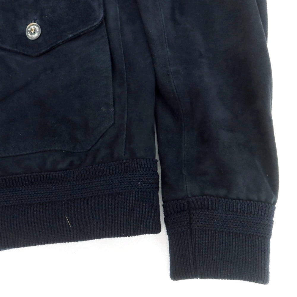 【中古】チンクアンタ Cinquanta ゴートスエード レザーブルゾン ダークネイビー【 50 】【 状態ランクA 】【 メンズ 】