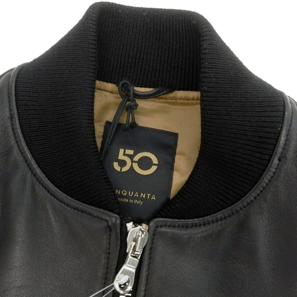 【中古】チンクアンタ Cinquanta ラム レザーブルゾン ブラック【 46 】【 状態ランクA 】【 メンズ 】