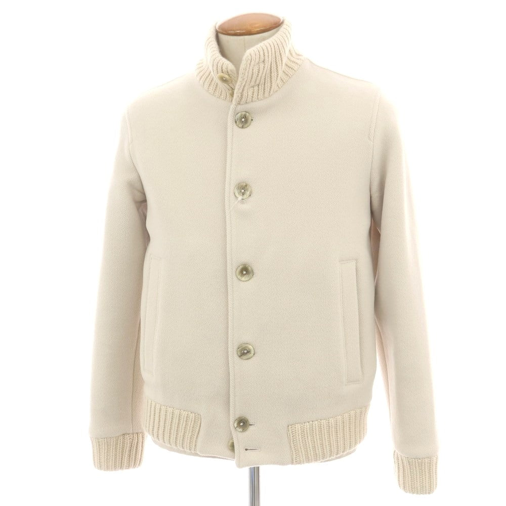 【中古】ヘルノ Herno ウール ヘリンボーン カットパイル スタンドカラー ブルゾン ライトベージュ【 46 】【 状態ランクA 】【 メンズ 】