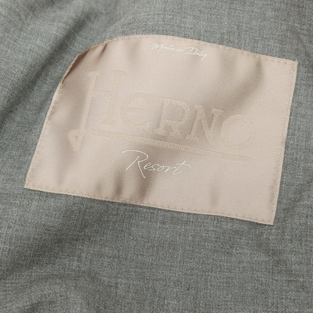 【中古】ヘルノ Herno ウール ヘリンボーン カットパイル スタンドカラー ブルゾン ライトベージュ【 46 】【 状態ランクA 】【 メンズ 】