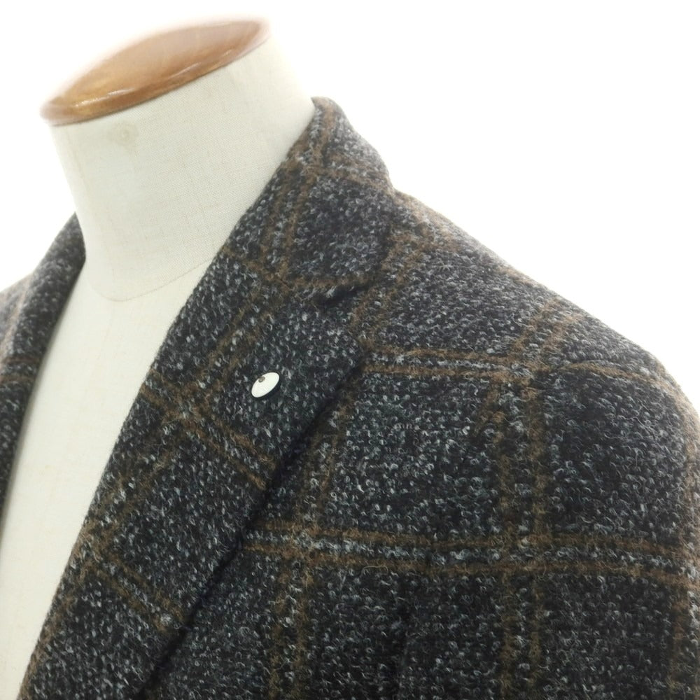 【中古】エルビーエム1911 L.B.M.1911 アクリルウール チェック カジュアルジャケット グレーxブラウン【 48 】【 状態ランクA 】【 メンズ 】