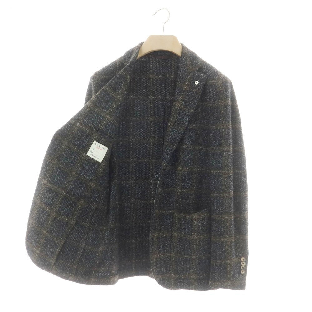 【中古】エルビーエム1911 L.B.M.1911 アクリルウール チェック カジュアルジャケット グレーxブラウン【 48 】【 状態ランクA 】【 メンズ 】