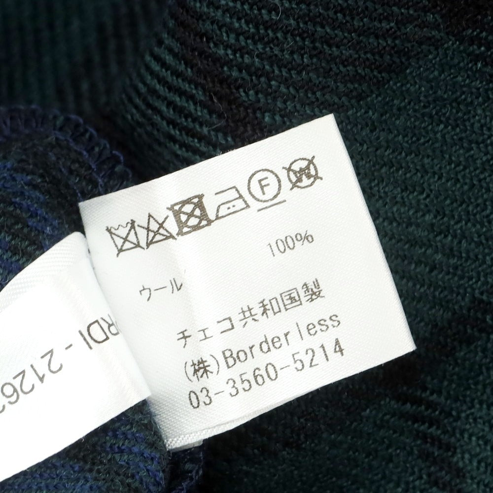 【中古】デレク ローズ Derek Rose ウール チェック パジャマシャツ グリーンxネイビーブルー【 M 】【 状態ランクA 】【 メンズ 】