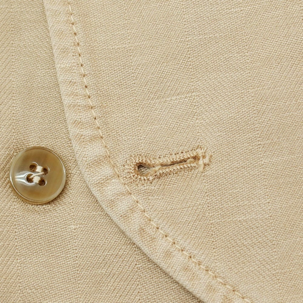 【中古】エルビーエム1911 L.B.M.1911 リネンコットン ヘリンボーン ダブル カジュアル系ジレ ベスト ベージュ【サイズ44 R】【 状態ランクB 】【 メンズ 】