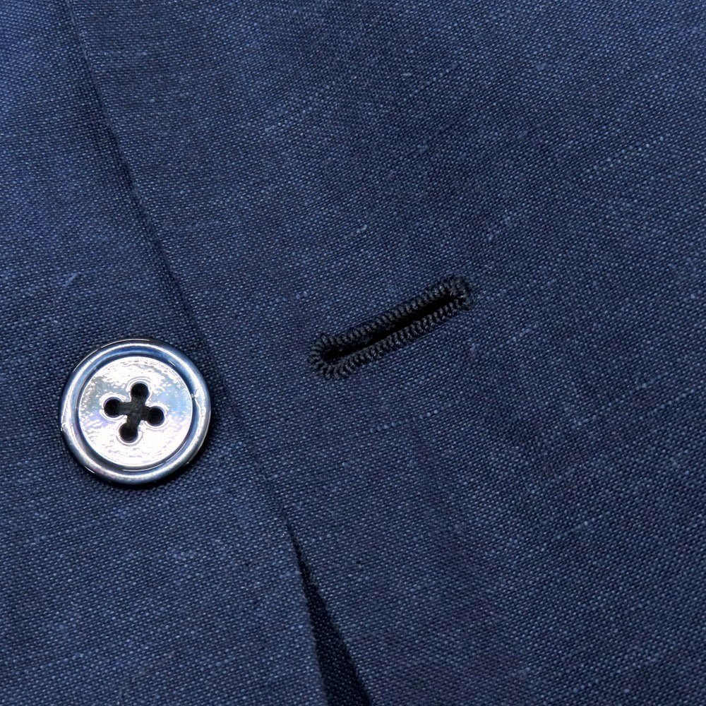 【中古】グジ guji ウールリネン 3B テーラードジャケット ネイビー【 44 】【 状態ランクC 】【 メンズ 】