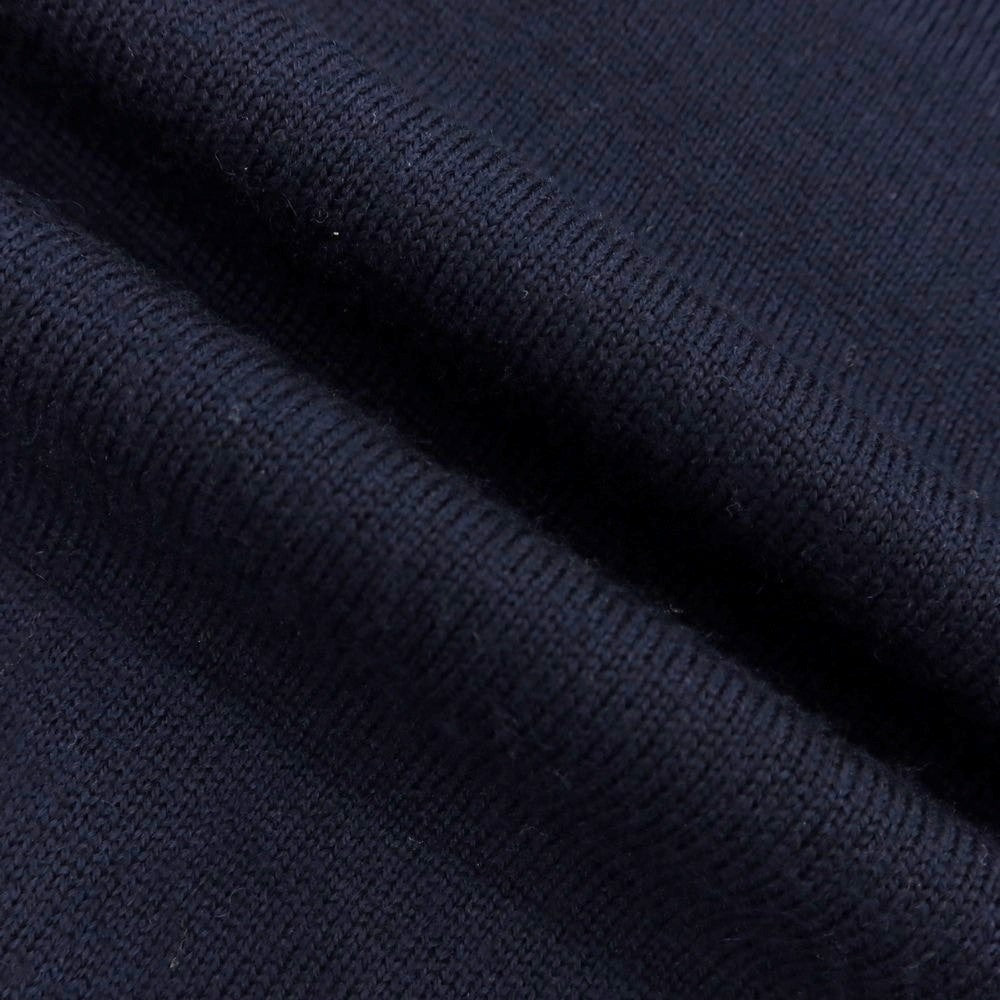 【中古】ロベルトコリーナ ROBERTO COLLINA ハイゲージ ウール スキッパー 長袖 ポロニット ネイビー【 46 】【 状態ランクB 】【 メンズ 】