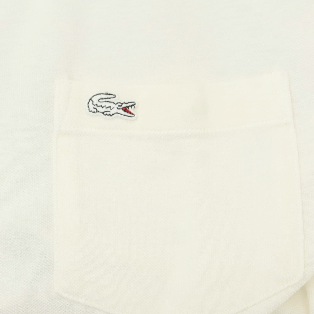 【中古】ラコステ LACOSTE コットンリネン 鹿の子 ボタンダウン カジュアルシャツ クリーム【 3 】【 状態ランクC 】【 メンズ 】