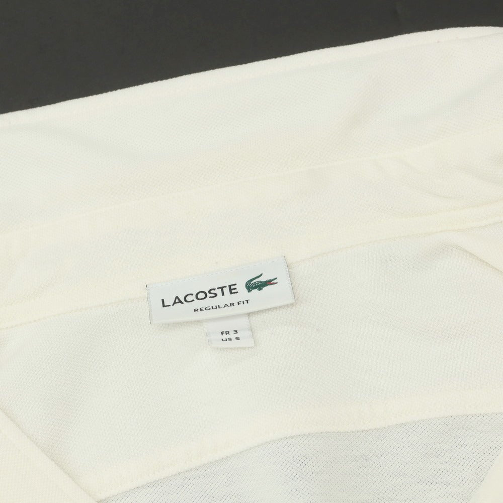 【中古】ラコステ LACOSTE コットンリネン 鹿の子 ボタンダウン カジュアルシャツ クリーム【 3 】【 状態ランクC 】【 メンズ 】