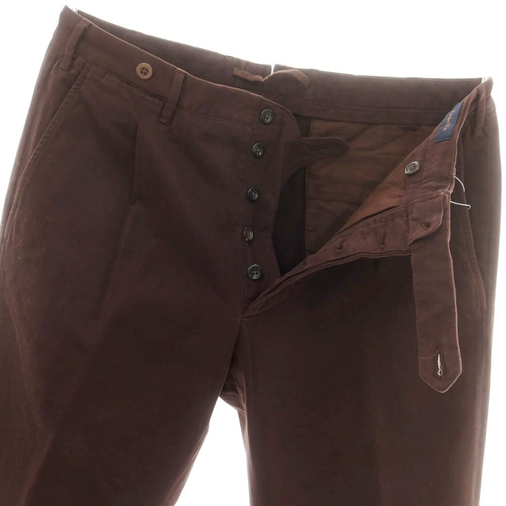 【中古】ザネッラ Zanella ストレッチ コットン カジュアルスラックスパンツ ブラウン【 48 】【 状態ランクB 】【 メンズ 】