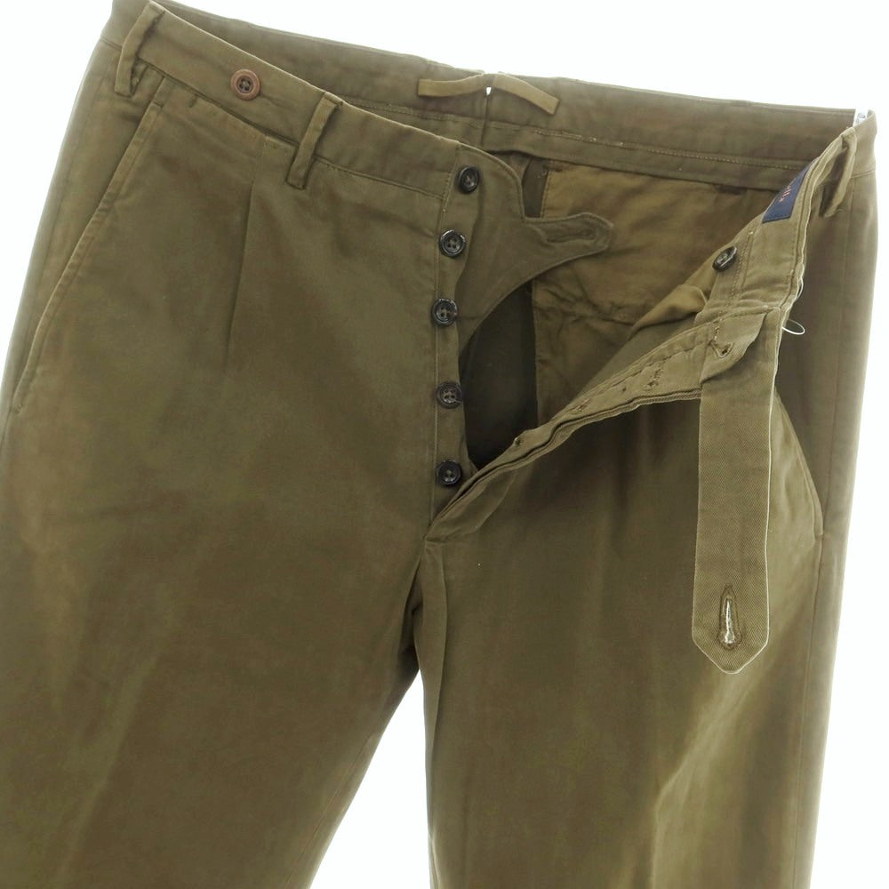 【中古】ザネッラ Zanella ストレッチ コットン カジュアルスラックスパンツ オリーブ【 46 】【 状態ランクB 】【 メンズ 】