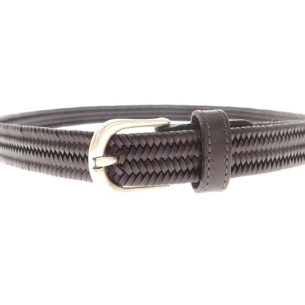 【中古】サドラーズ Saddlers エラスティック レザーメッシュ ベルト ダークブラウン【 85 】【 状態ランクA 】【 メンズ 】