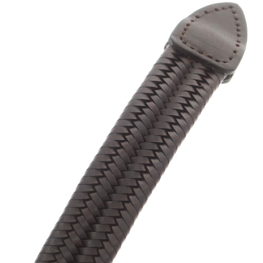 【中古】サドラーズ Saddlers エラスティック レザーメッシュ ベルト ダークブラウン【 85 】【 状態ランクA 】【 メンズ 】