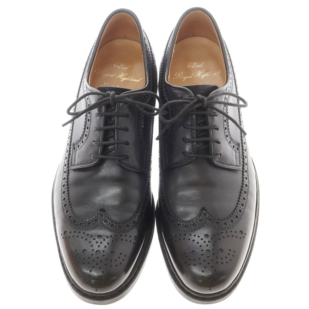【中古】フォーティーセカンド ロイヤルハイランド 42ND ROYAL HIGHLAND ノルウィージャン製法 ロングウイングチップ ドレスシューズ ブラック【 39 】【 状態ランクB 】【 メンズ 】